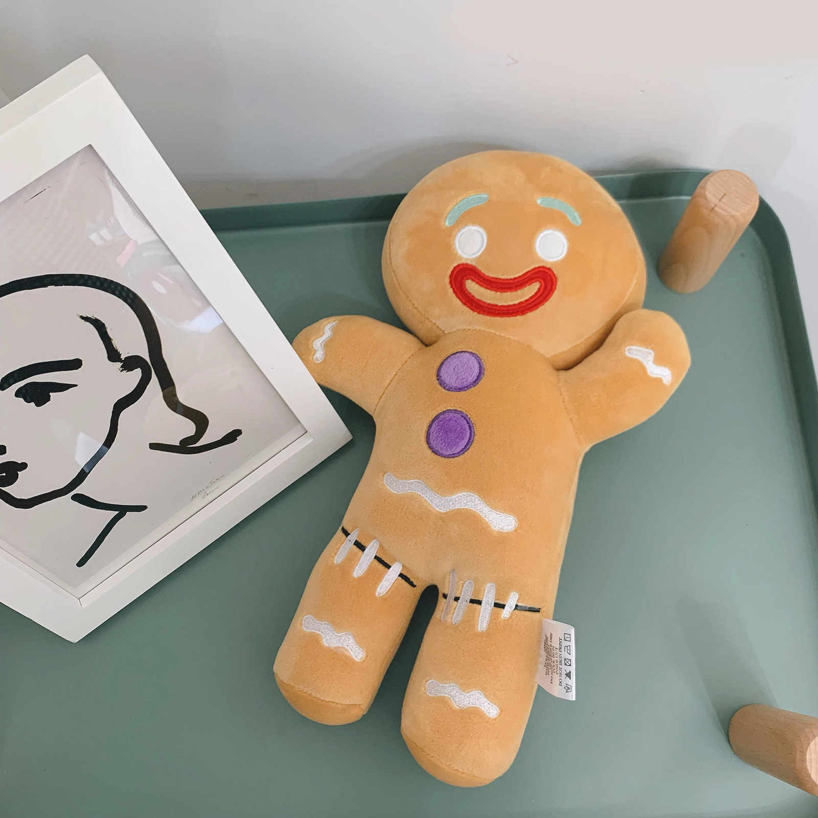 Big Size Gingerbread Man Plush Biscuit Shrek Toys Cookies Reindeer Cushion Gingerbread Man Pillow Stuffed Sofa Doll Xmas Gift 241024