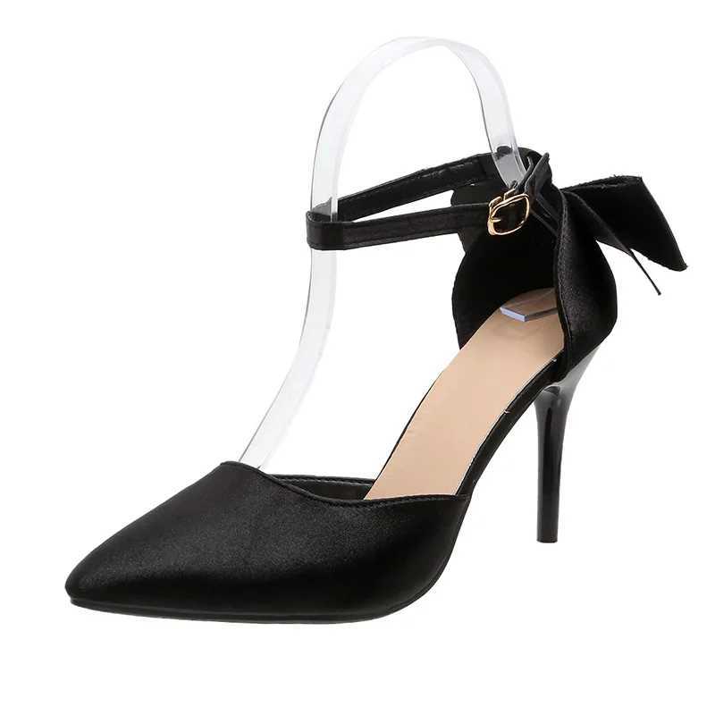 High Quality Sweet Womens Fi Single Shoes Thin Boots High Boots Shallow Corner Hollow Rear Bow E-line Womens Sandals T241024