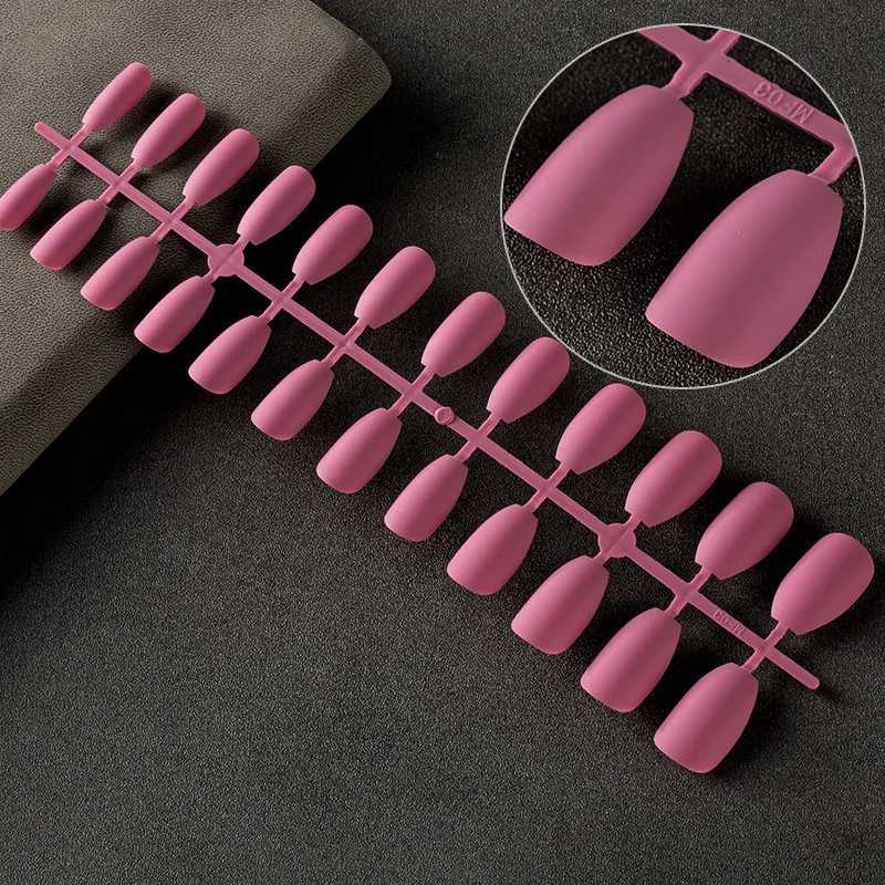 24tips/pc French White Fake Nails Matte /Glossy Detachable Long Square Natural False Press on Nails Manicure Faux OnglesXJ241025