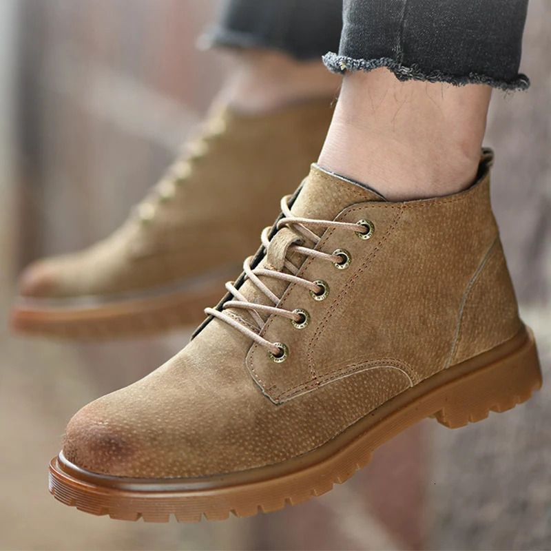 Waterproof work boots safety shoes solid leather boots steel toe caps perforated shoes durable industrial shoes 241024