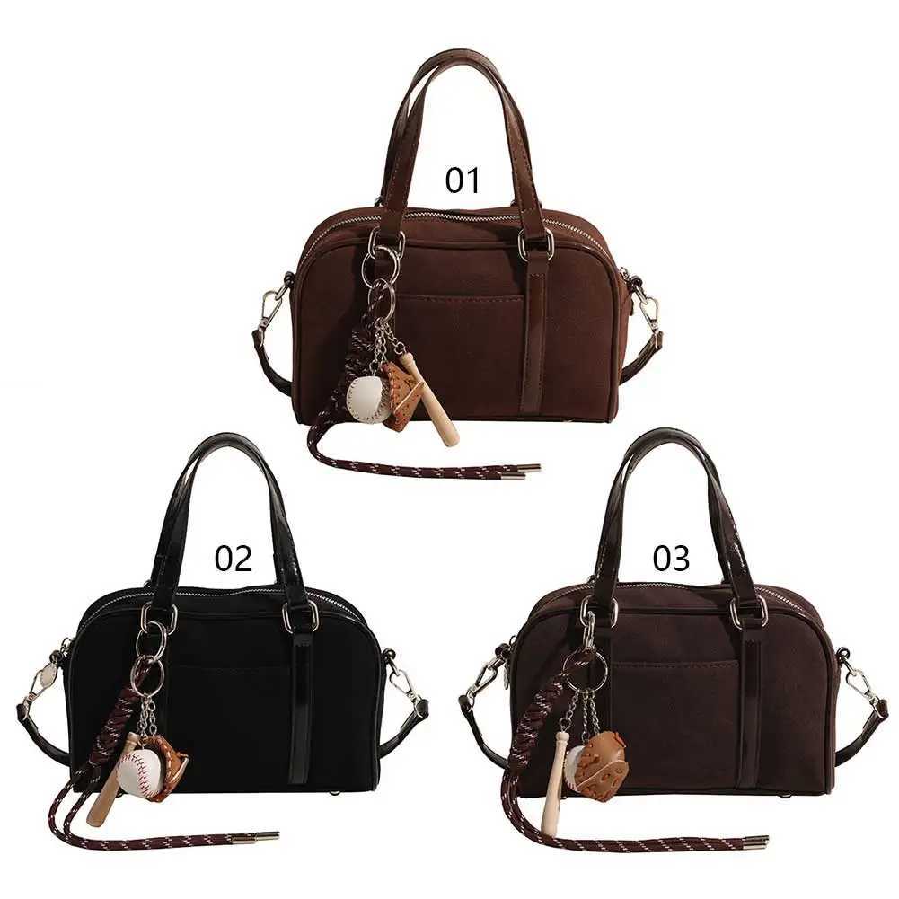 Women Suede Top Handle Bag Adjustable Strap Shoulder w Interior Pocket Crossbody Purse Clutch for Work Travel 241025