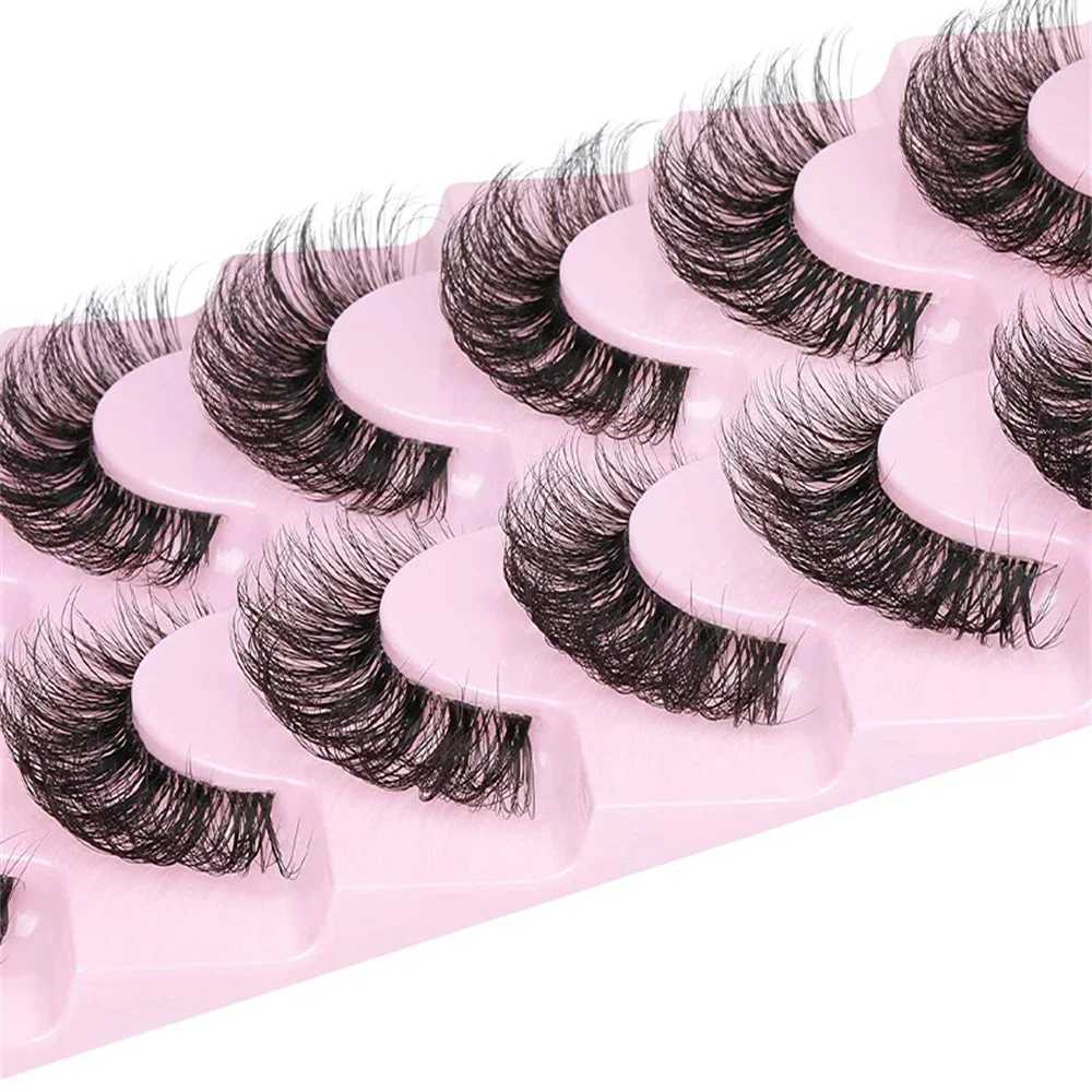 10 pairs of fake eyelashes 6D super fluffy Wispy artificial mink eyelashes cat eye effect dramatic eyelash extension makeupW241024