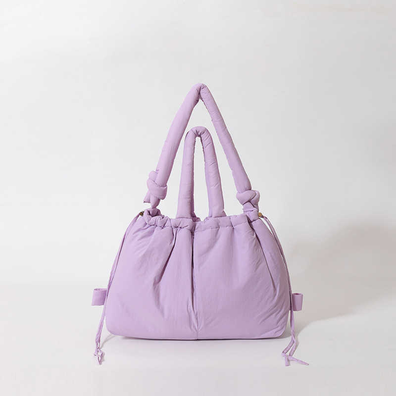 Trendy down cotton jacket bag, women's large capacity lightweight dual-use shoulder bag, hand-held backpack, niche crossbody bag 241015