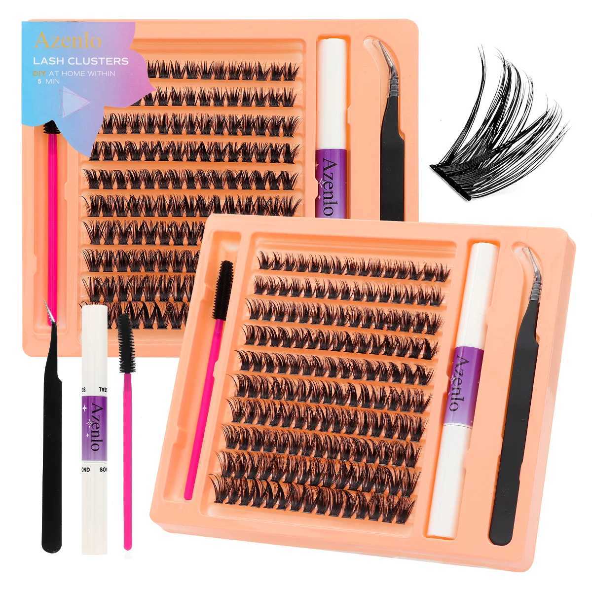 150pcs DIY eyelash extension kit 80P cluster false eyelashes individual eyelashes Wispy fluffy eyelash extension kit application toolW241024