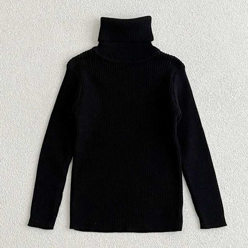 1-6Y Boys and Girls Turtleneck Sweater Autumn Baby Sweater Childrens Winter Knitted Bottom Boys Sweater Vetement Baby W241025