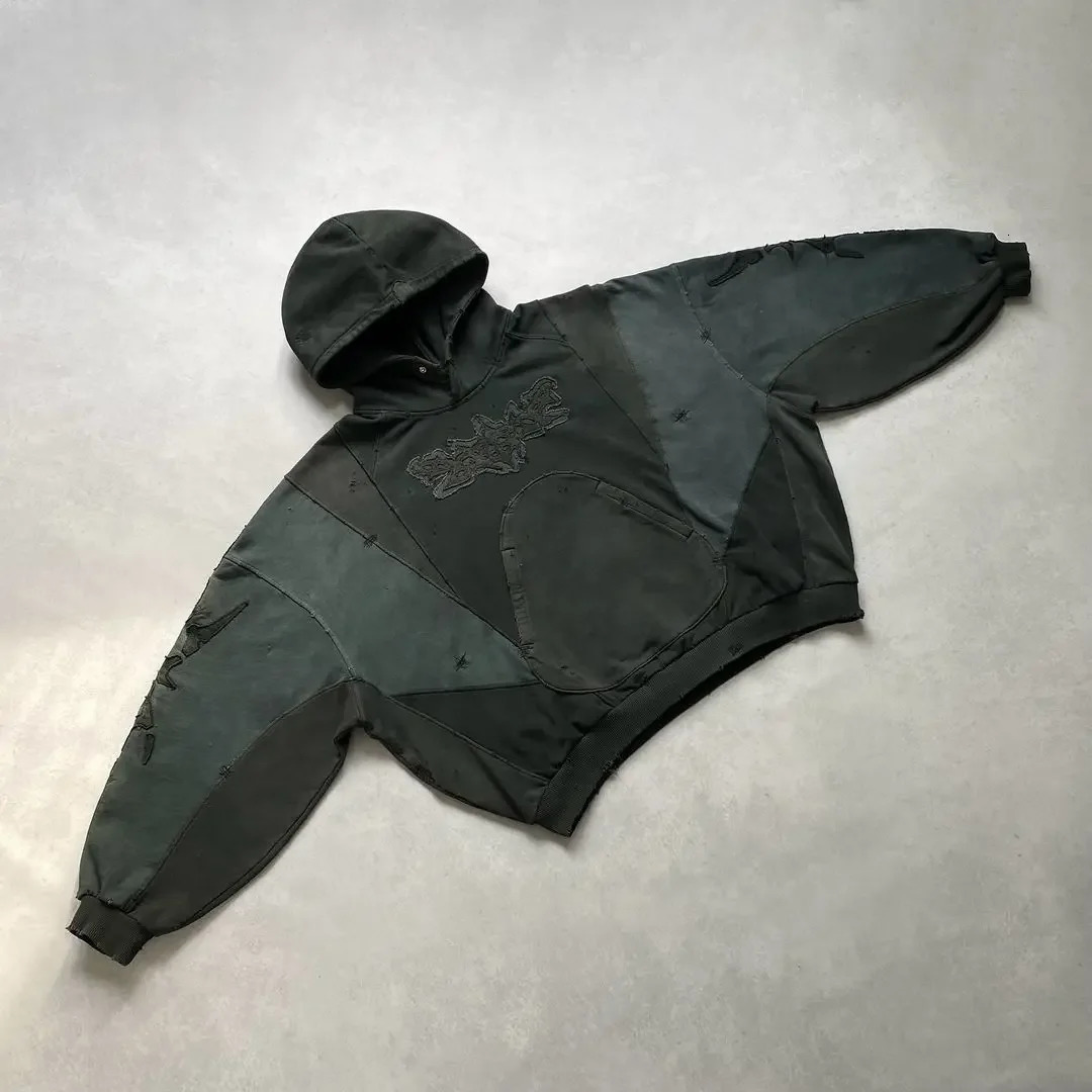 Y2K Retro Hoodie Sweatshirt Men Harajuku Gothic Pullover Clothes Hip Hop Embroidery Streetwear for Womens 241021