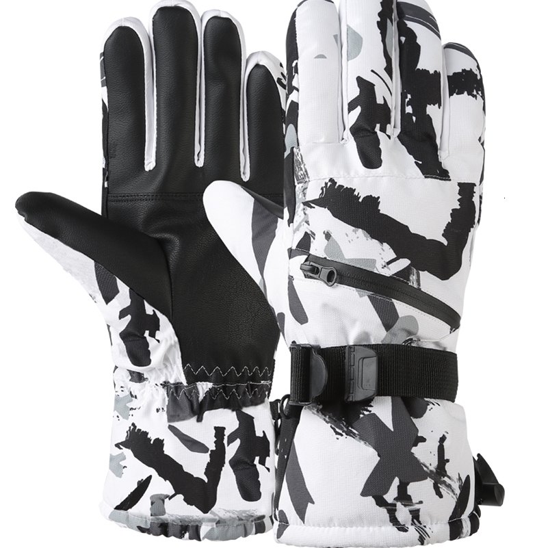 Winter Snowboard Ski Gloves PU Leather Nonslip Touch Screen Waterproof Motorcycle Cycling Fleece Warm Snow Unisex y241024