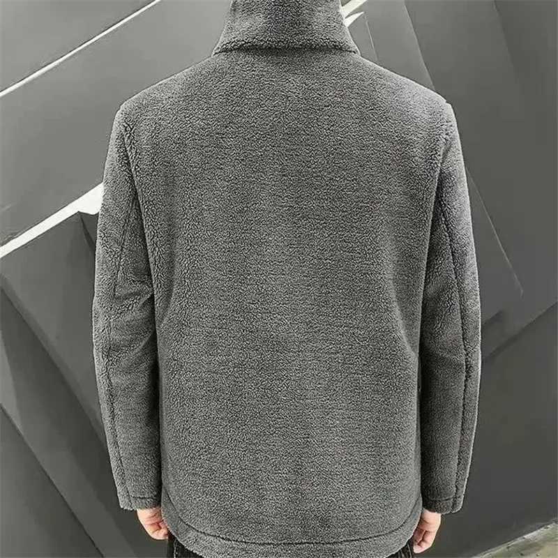 Autumn and winter mens wool stand up collar jacket mens embroidered sweater wool cashmere coat top W241024