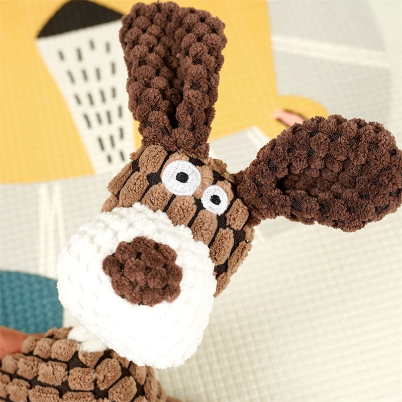 Fun Donkey Shape Corduroy Chew for Dogs Puppy Squeaker Squeaky Plush Bone Molar Toy Pet Training Dog Accessories Free shipping