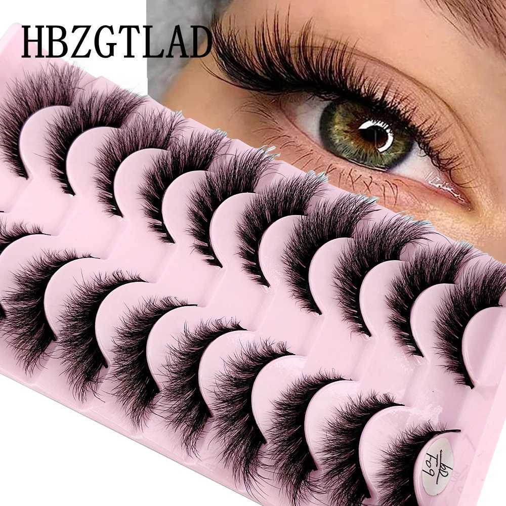 HBZGTLAD Cat Eyelash 3D Natural False Eyelash Fluffy Soft Cross 10 pairs Manga Eyelash Wispy Natural Eyelash Extension MakeupW241024