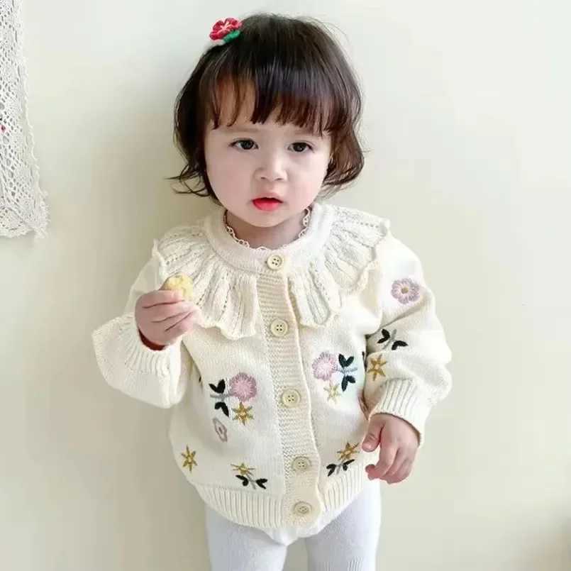 Childrens girls spring and autumn coat sweater suitable for babies and newborns knitted cardigan cardigan outdoor clothing baby cardigan W241025