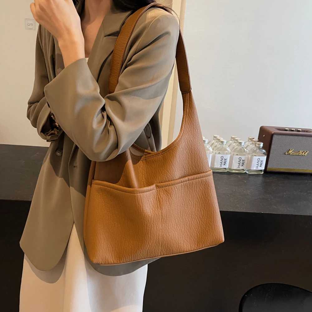Tote Bag for Women with Interior Pocket Handbag Pu Leather Casual Trendy Hobo Purse Work Travel Shopping 241025