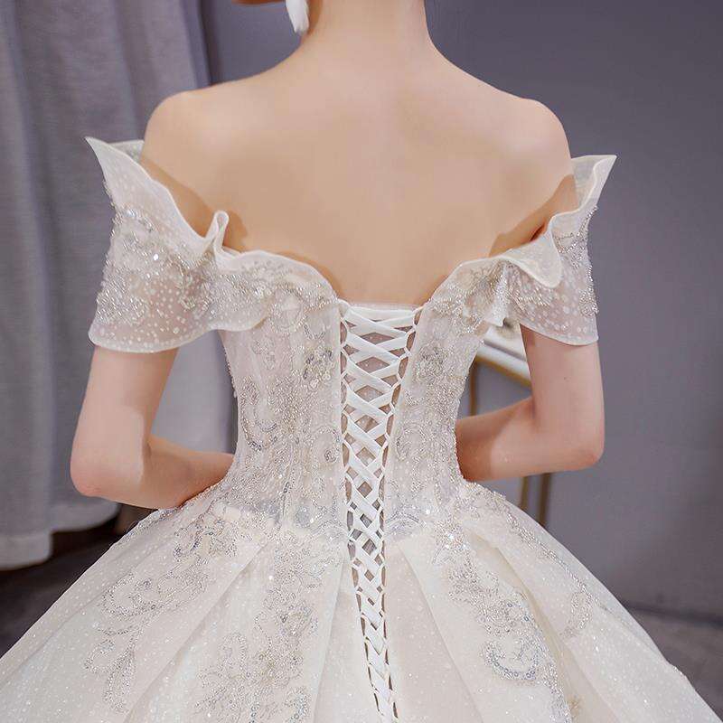 For Pregnant Glitter Crystal Sequins Off Shoulder A e Evening Bridal Gown