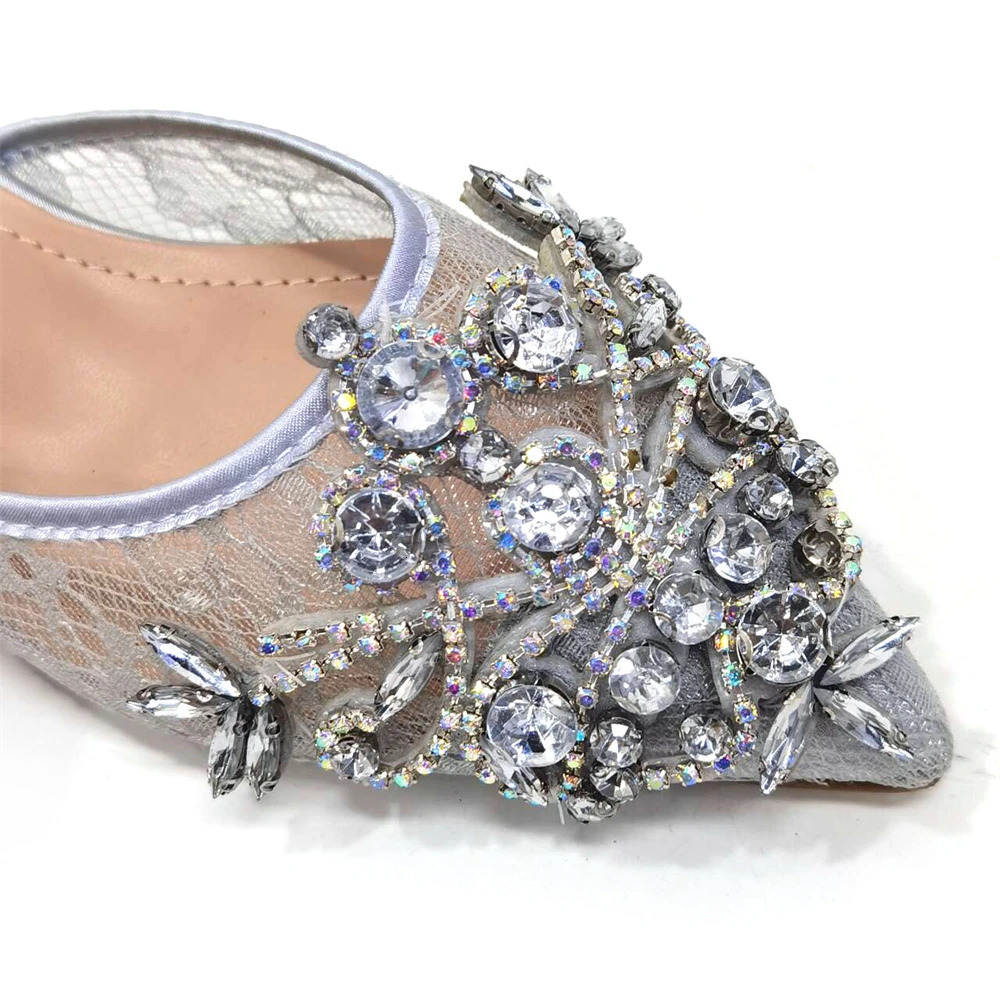 African Fachion Evening Shoes and Matching Bag Italian Womens Diamond Bag High Heels Corner Toes Womens Shoes 241024