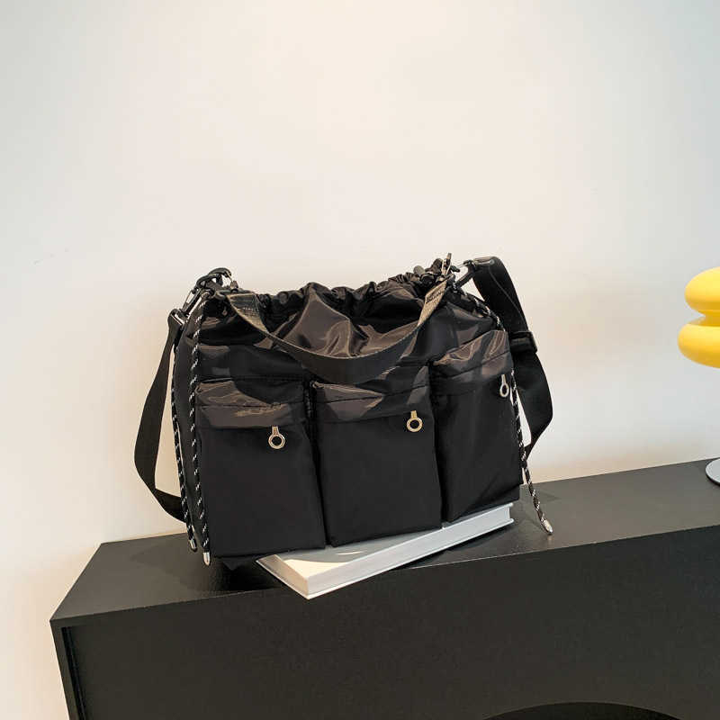 Bag Spring Women's Shoulder Bag Trendy Fashion Large Capacity Simple Leisure Student Cross Shoulder Backpack 241015