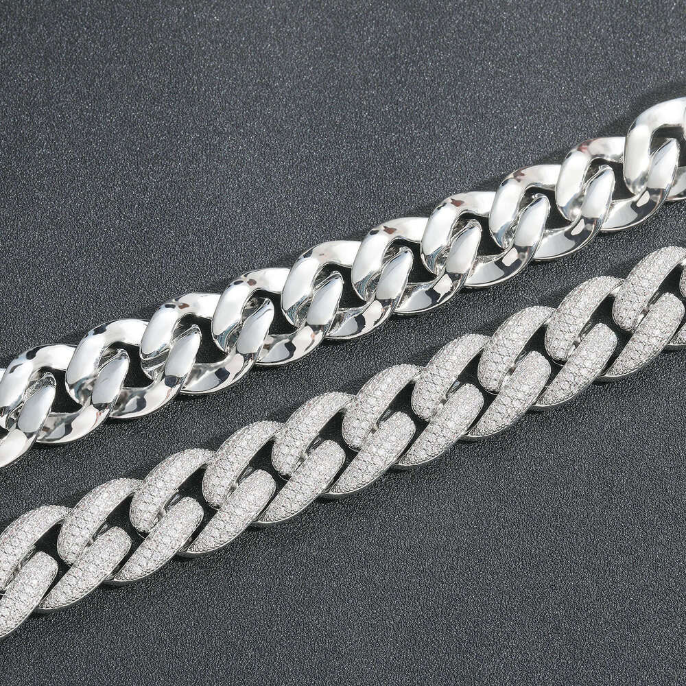 hip hop bracelet 20mm long buckle four rows of dia cuban chains personalized men's fashion trend with inlay fashionable and versatile