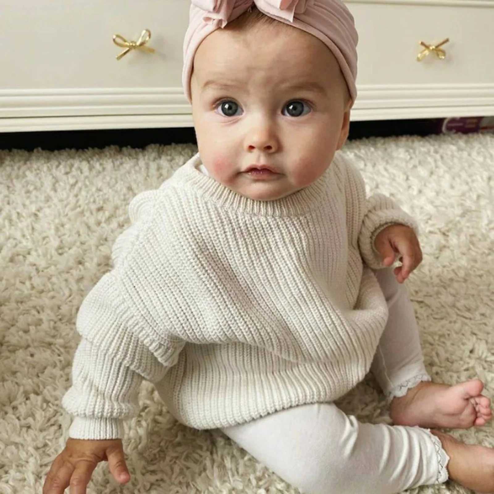 Children girls boys sweaters autumn winter toddler baby knitted clothing jumpers workwear thick wool long sleeved childrens tops W241025