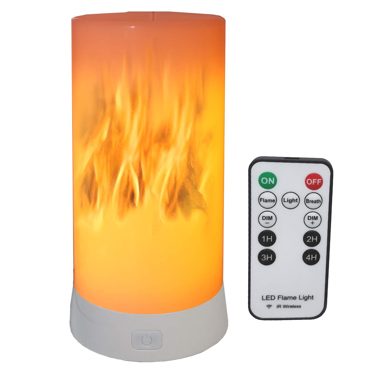 Led Flame Effect Light USB Rechargeable Flameless Candle 4 Modes Remoted Flameless for Halloween Christmas Party Bar Decor Birthday Gift