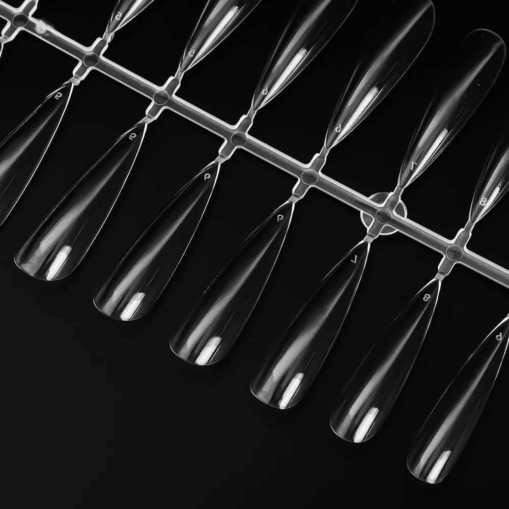 120pcs Clear Nail Extension Press on Nails Coffin Nail Tips Clear Full Cover Long Fake Nails Artificial Press on Long BallerinasXJ241025