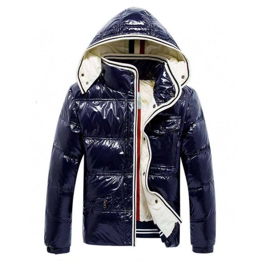 Men winter jacket Detachable hood white goose down waterproof fabric Single row concealed button placket leisure fashion coat