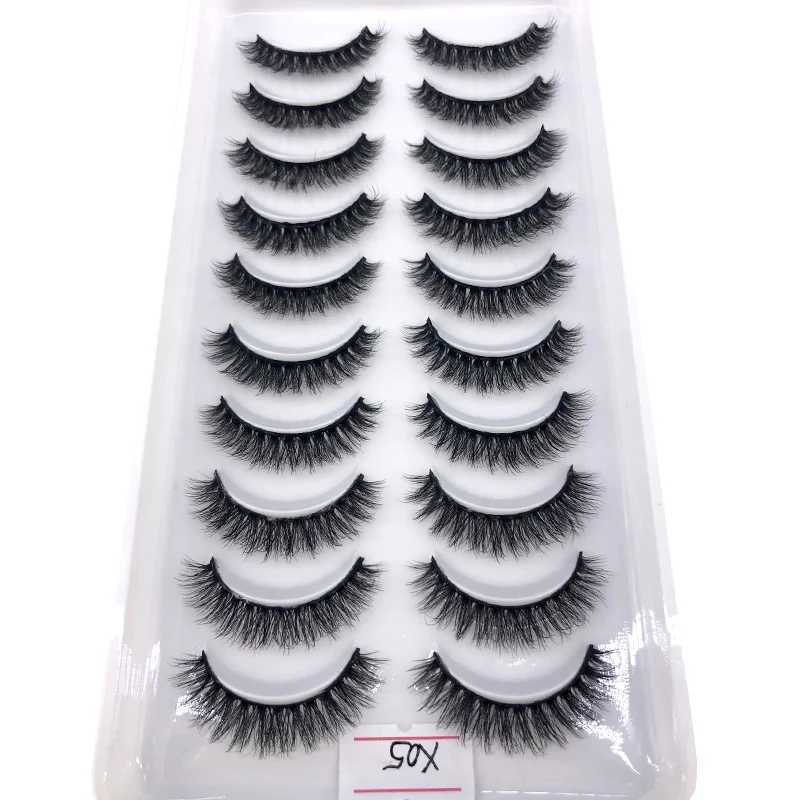 HBZGTLAD wholesale 10 pairs of slim 3D mink eyelashes wholesale mink eyelashes fake eyelashes maquiagem X05W241024