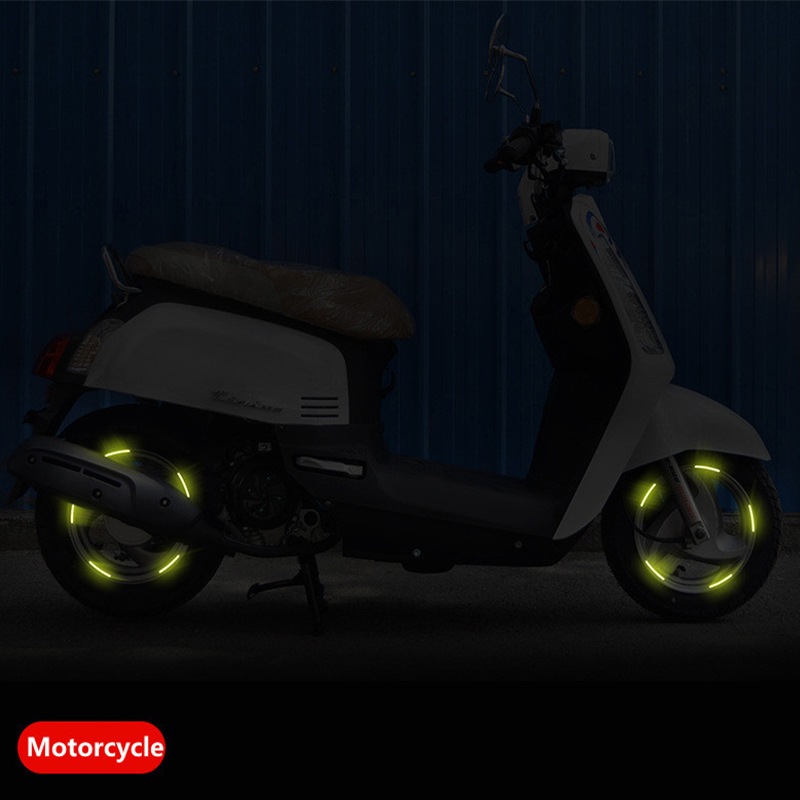 New Wheel Hub Reflective Stripes Door Handle Safety Car Rear Warning Tape Automobile Sticker Exterior Accessorie