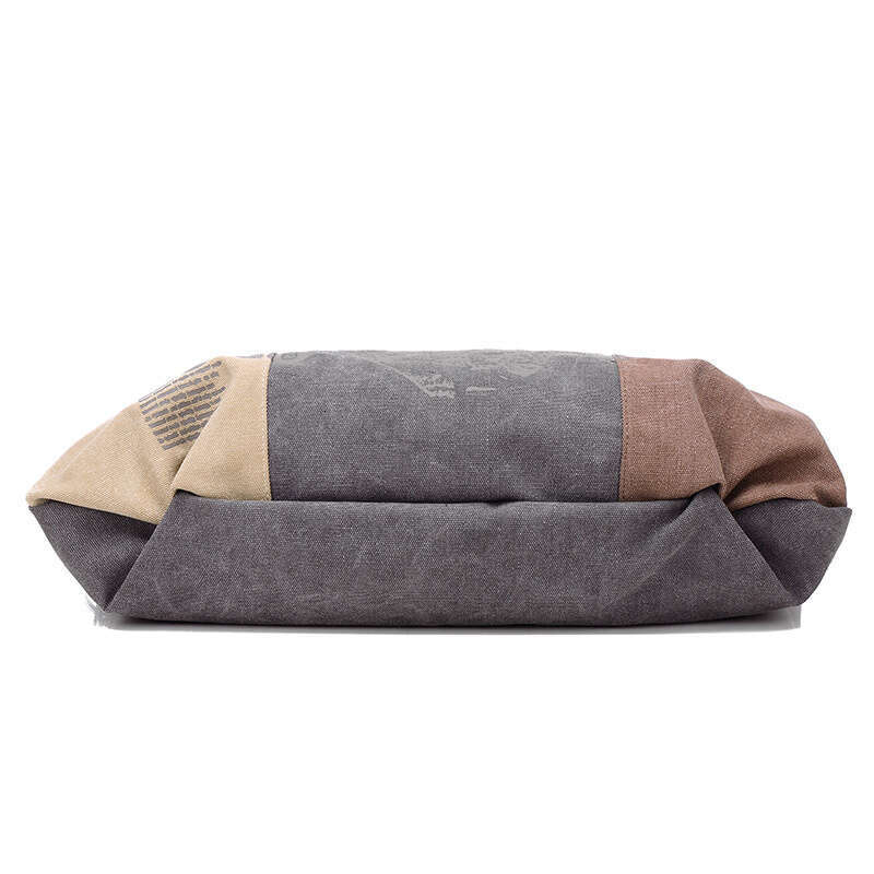 Canvas Print Women's Bags European And American Fashion Trends Large Capacity Leisure Travel Shopping Messenger