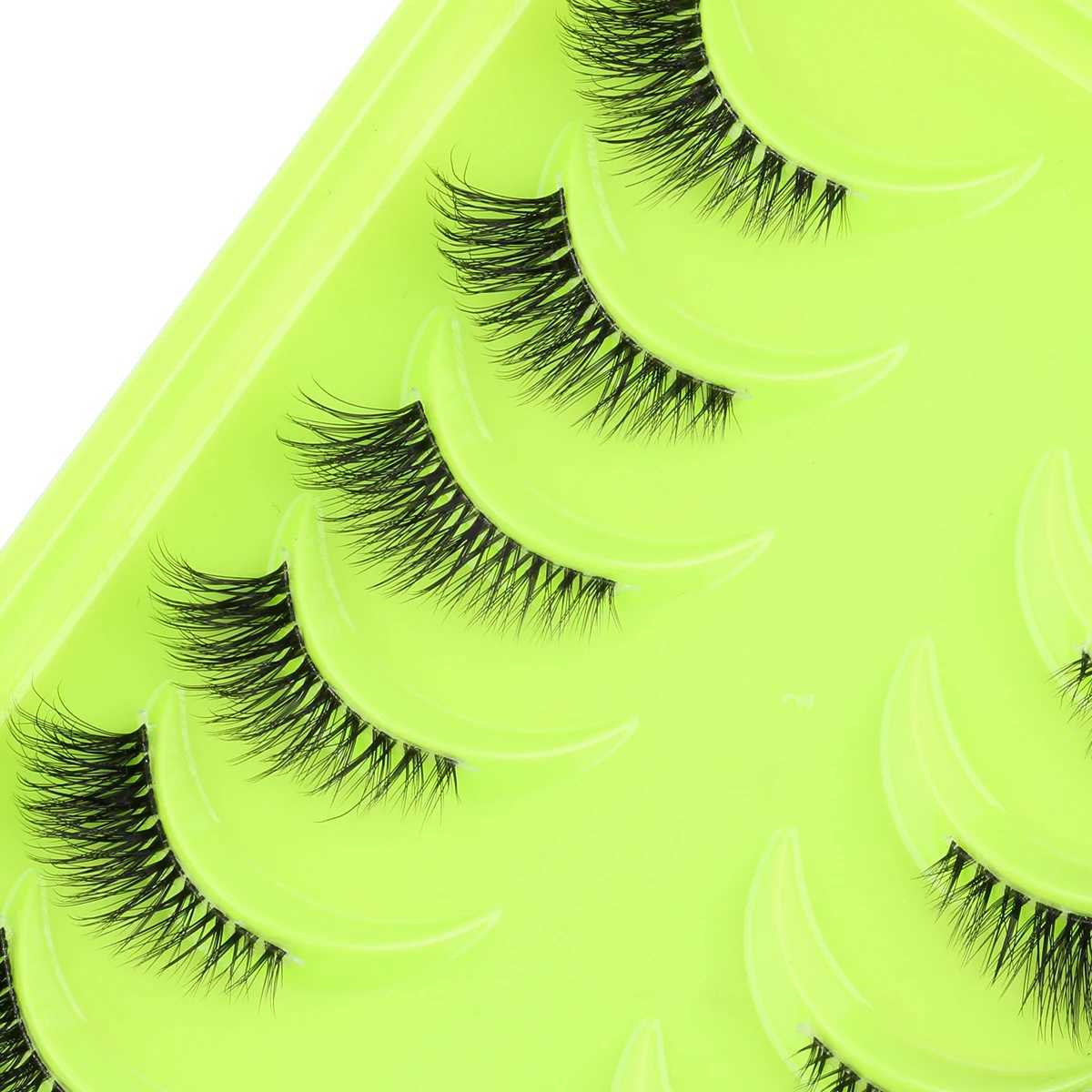 6/10 Double Half Eyelash 3D Mink Artificial Mink Fluffy Eyelash Soft Full Thickness Wispy Eyelash Dramatic False Eyelash MakeupW241024