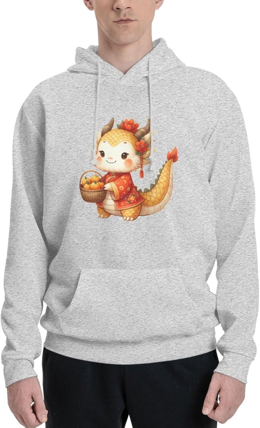 Hoodie for Mens Womens Funny Cartoon Chinese Dragon Print Hoodie for Women Men Animals Sweatshirt Clothing Graphic dragon