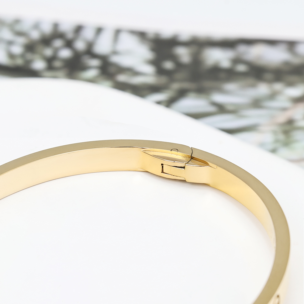 New Designer Jewelry Slim 4mm Small Model Cuff Bangles Bracelets Women Men Lovers' Screw Lock Key Driver Loves' Bangles 316L Titanium Steel High Edition