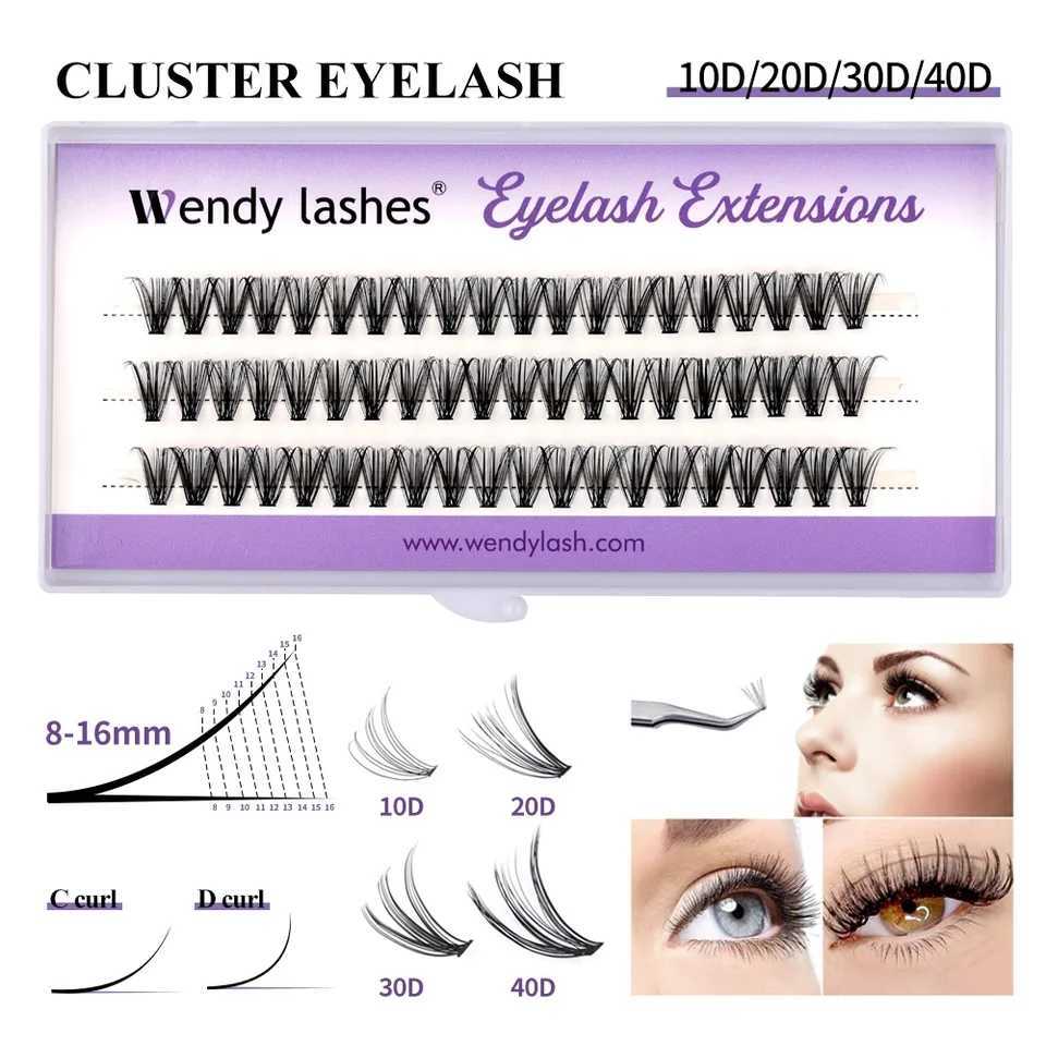 Wendy eyelash cluster eyelash extension 30D/40D/60D/80D 0.07D natural style personal eyelash handmade eyelash bundleW241024