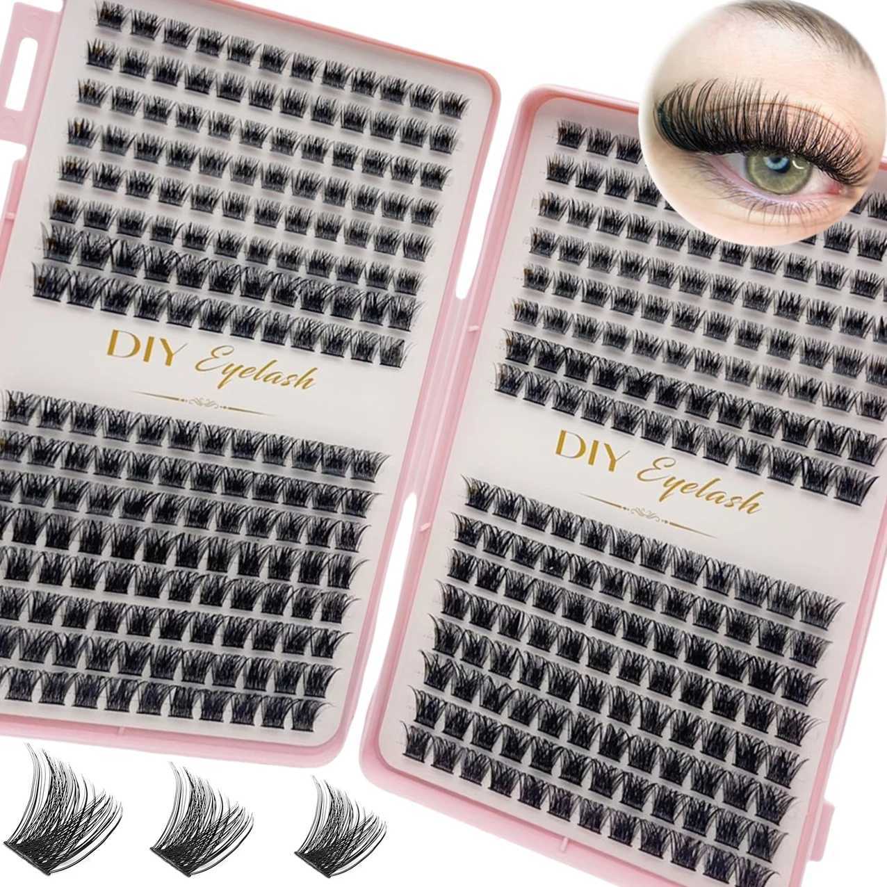 384pcs personal eyelash book eyelash extension fake eyelash DIY at home cluster eyelash extension makeupW241024