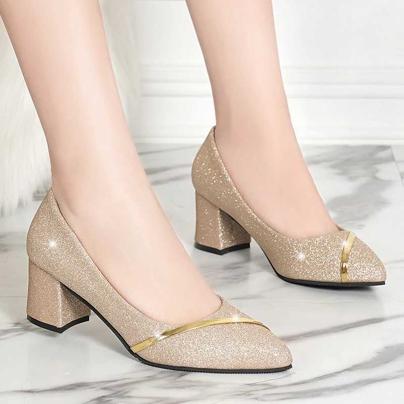 High Quality Fi High Heels Womens Spring and Autumn Matte Full Horse Thick Toe Shallow Mouth Professional Womens Shoes T241024