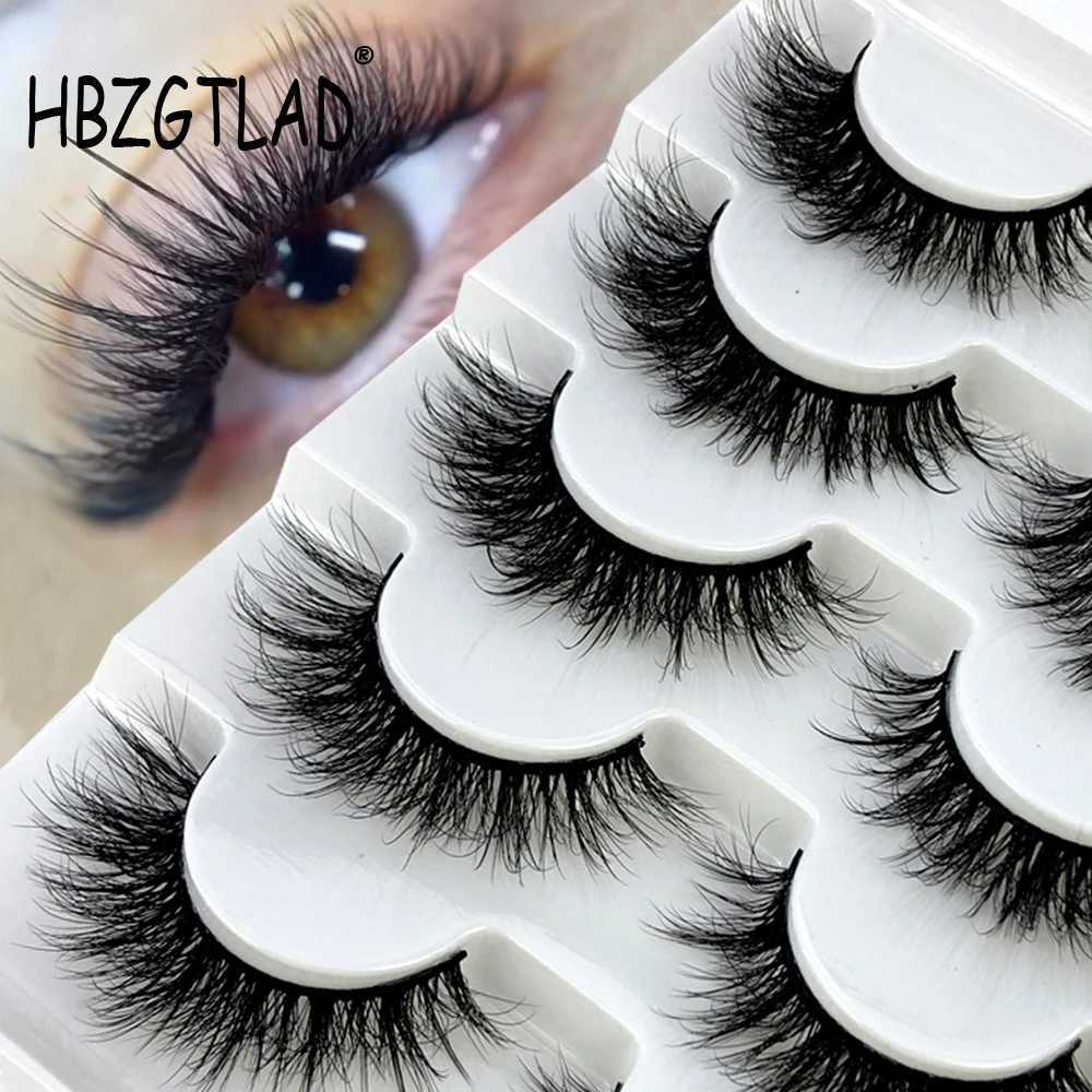 5 pairs of 3D mink eyelashes fake eyelashes fluffy and thick cross shaped Wispy natural mink eyelashes mink soft eyelash extension products makeup set