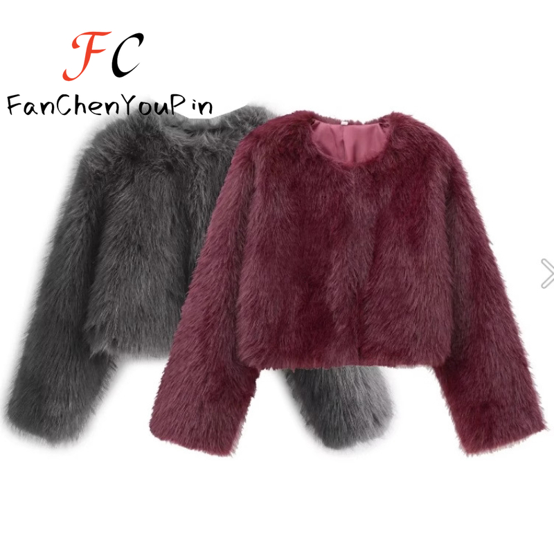 Autumn Winter New Women's Coat Fashion Warm Thick Fake Fur Tops Vintage Elegant Stylish Soft Exquisite Jackets Female