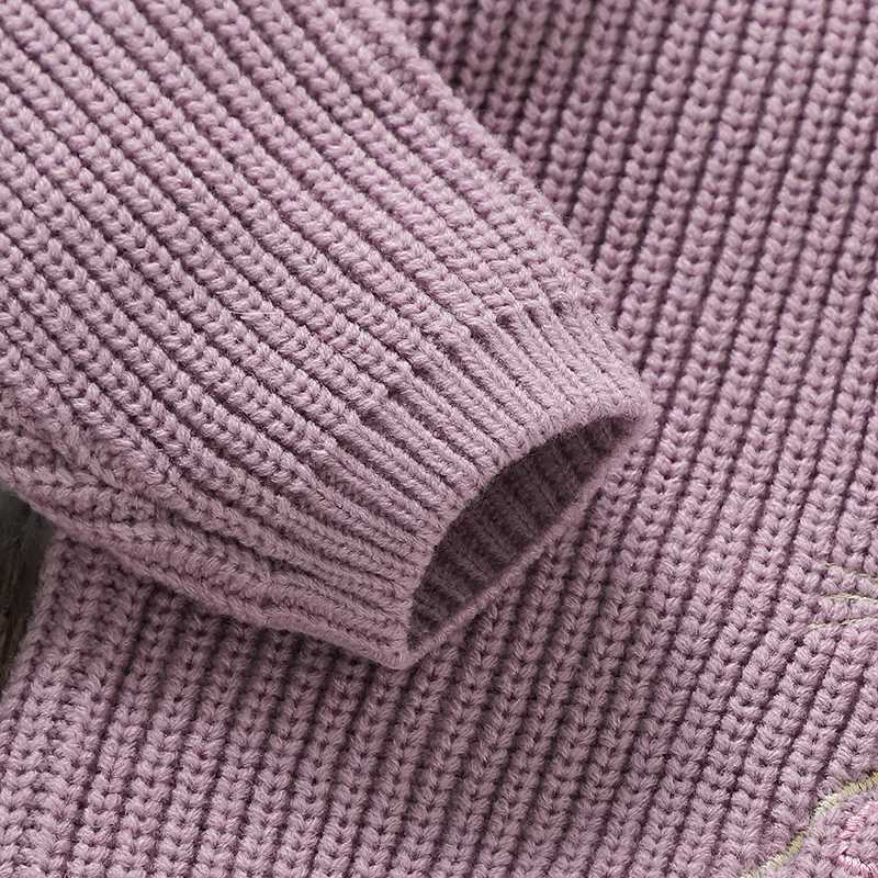 1-3Y autumn baby sweater winter newborn boys and girls round neck long sleeved knitted loose pull baby and toddler jumper W241025