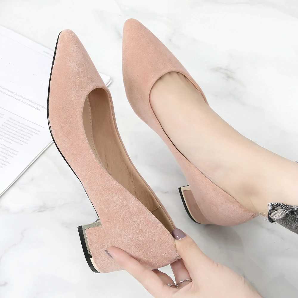 High Quality New Womens Elegant Casual Office Red and Black Shoes Womens Thick High Heels Womens Sliding Corner Toes Fi Dress Party Pump F0001 T241024