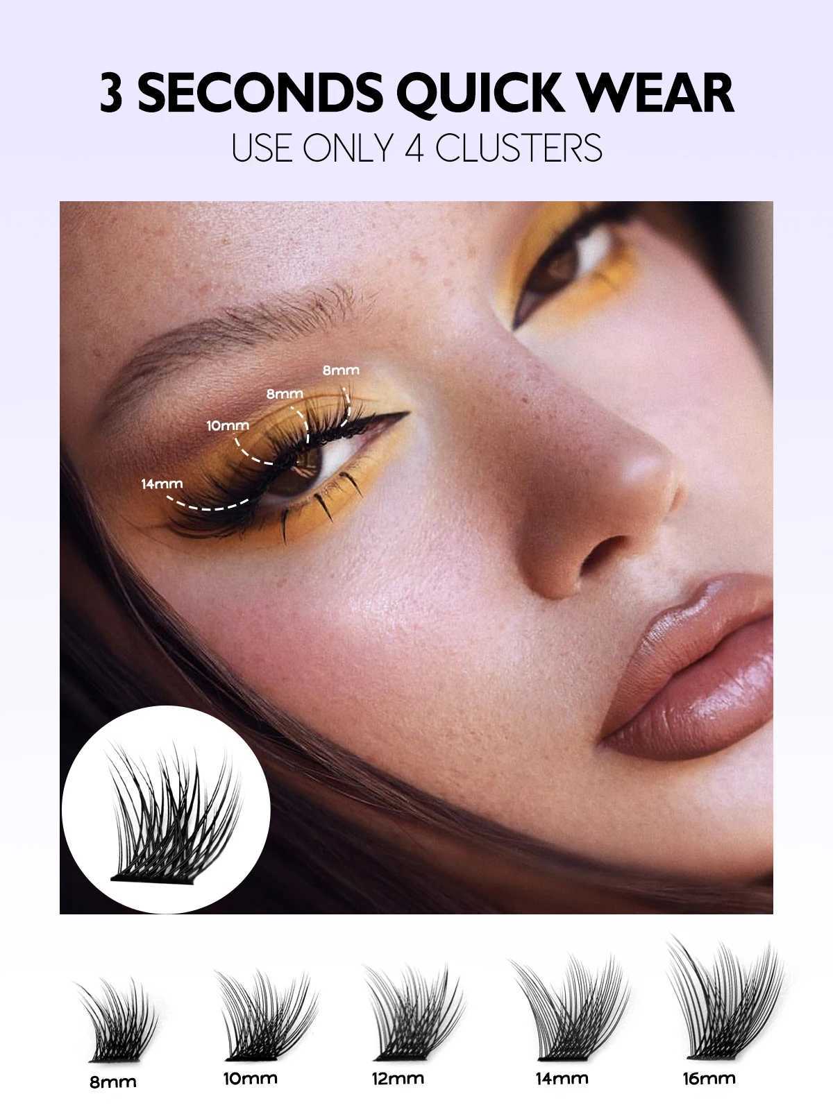 Groinneya Lash Clusters Kit DIY Lash Extensions Personal Lash Clusters with Appliance Lash Bond Seal Eyelash ExtensionW241024