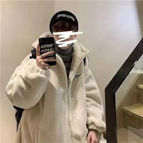 Fashionable Hong Kong style cashmere cotton padded mens coat 2024 new winter warm jacket casual couple hooded cotton coat W241024
