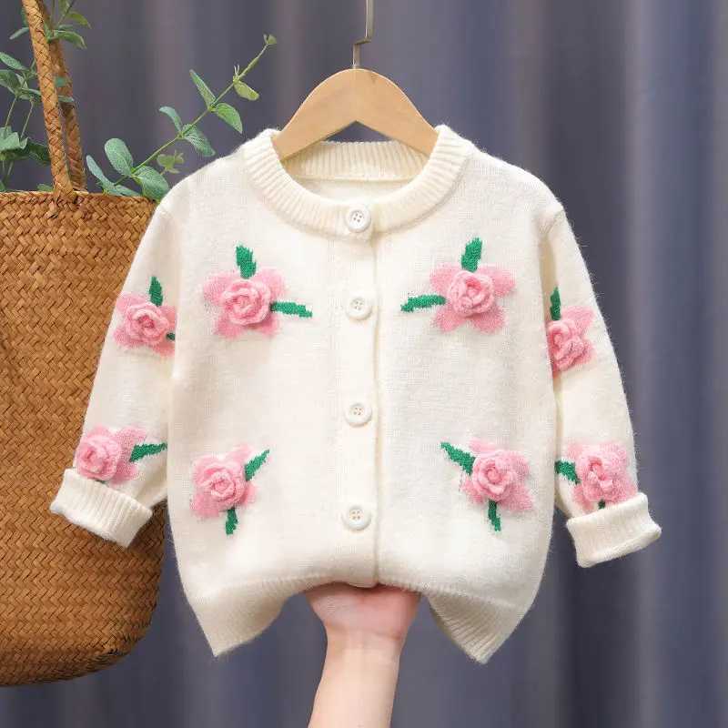 Womens Sweater 203 Womens Sweater Knitwear Spring/Summer New Collection Open Collar Wool Thickened Foreign Childrens Coat Handmade Childrens Sweater W