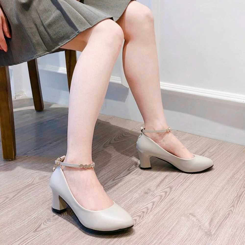 High Quality Womens High Heels Spring/Summer Thick High Heels Comfortable Fi Womens Shoes Cute Buckle High Heels Size 34-41 T241024