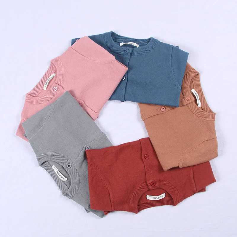 Solid color knitted cardigan baby clothing boys and girls sweaters childrens clothing baby spring summer autumn clothing 1-7Y W241025