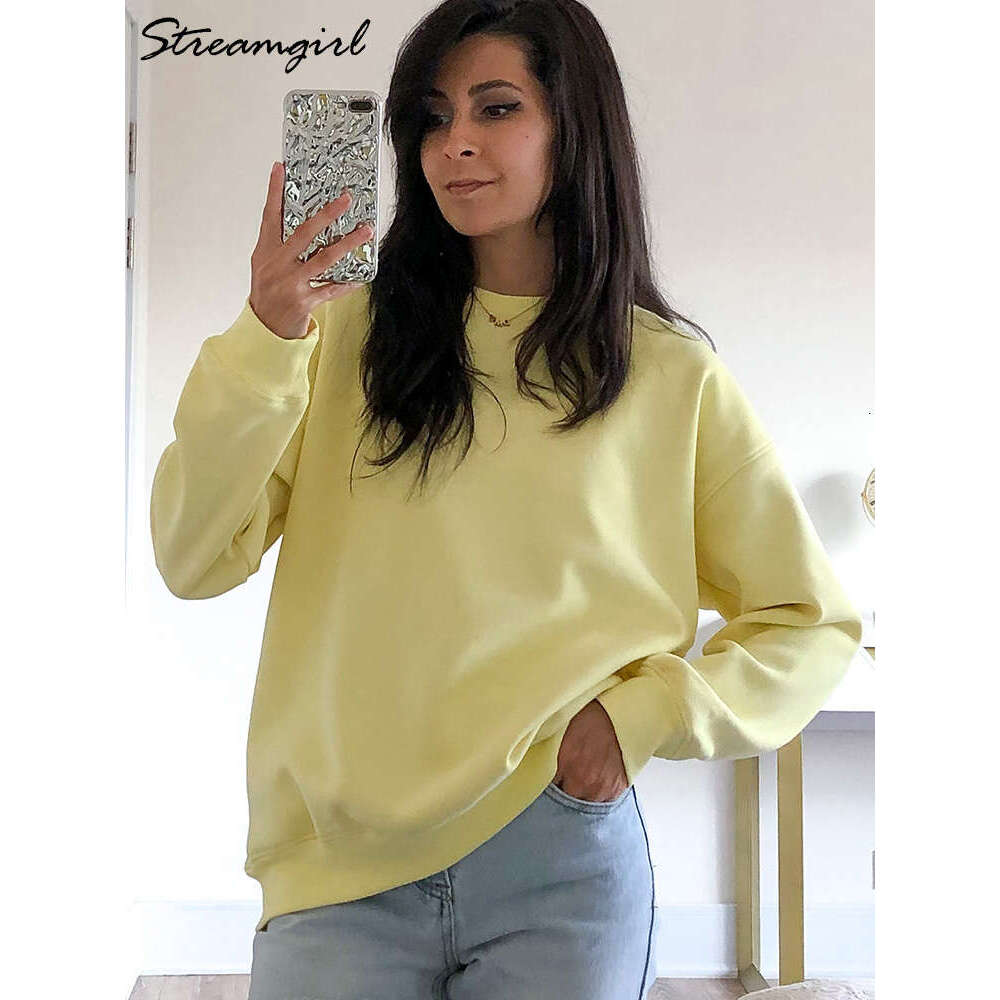 Streamgirl Thick Warm Fleece Oversize Winter Veet Pullovers Classic Basic Purple Sweatshirts For Women Loose