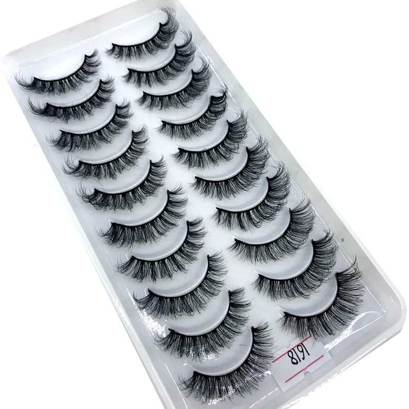 New 8/10 pairs of 100% real mink eyelashes 3D natural false eyelashes 3D mink soft eyelashes extension makeup kit CiliosW241024