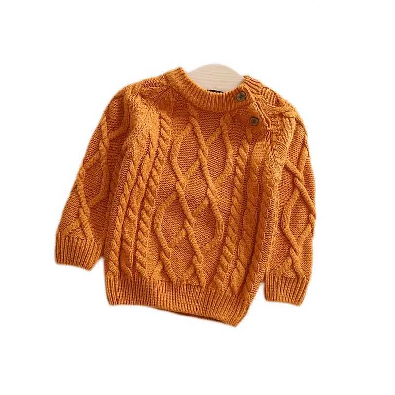 Newborn Girl Autumn Sweater Candy Color Thick Warm Knitted Sweater Baby Girl Cotton Agar Children Turtle Neck Sweater W241025