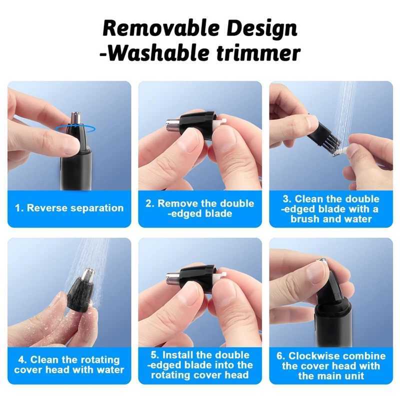 Nose Hair Trimmer For Both Men And Women With LCD Display Dual Edge Blade USB Rechargeable Trimmer Nose ClippersXJ241024