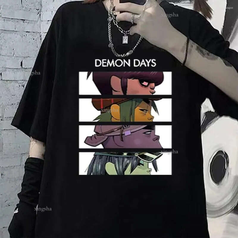 Men's T Shirts Music Gorillaz T-shirt Tops Women's Streetwear Hip-hop Clothes Costumes Men Tshirt Oversized Cotton Short Sleeve Summer