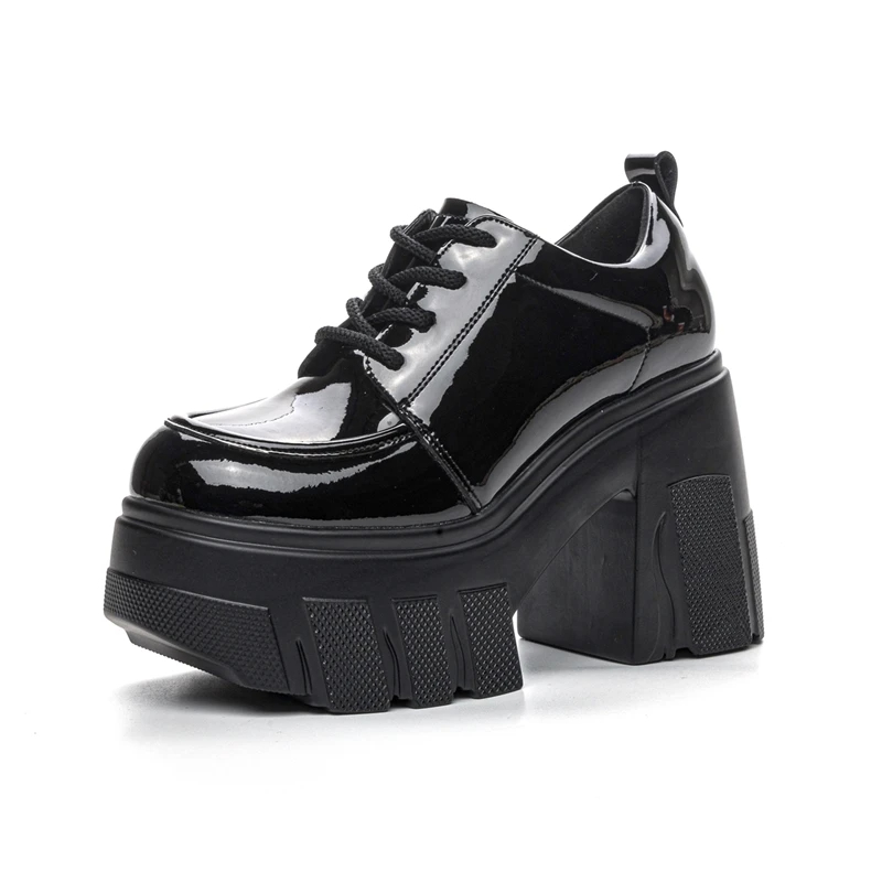 AIYUQI Women's High Heels Lace-up 2024 New Genuine Leather Platform Shoes Women Fashion 11cm High Women's Shoes