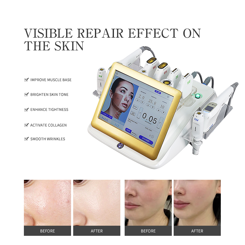 Newest Multi-effect Micro Focused Ultrasound RF Skin Rejuvenation Deep Anti-wrinkle Anti-aging Face Lifting Professional Ultrasonic 4 Handles Beauty M