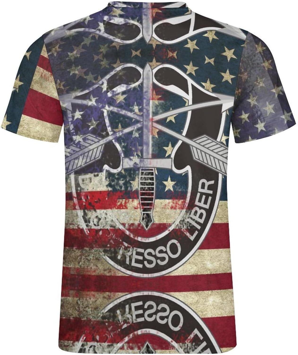 Mens T shirt Retro American Army Special Forces Flag Cotton T-Shirt 3D Printed Casual All-in-one fashion Shirt Men's Crew Neck T-Shirt tee Casual